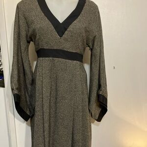 Mina stone vintage style (contemporary) flax linen 1940’s dress size 4